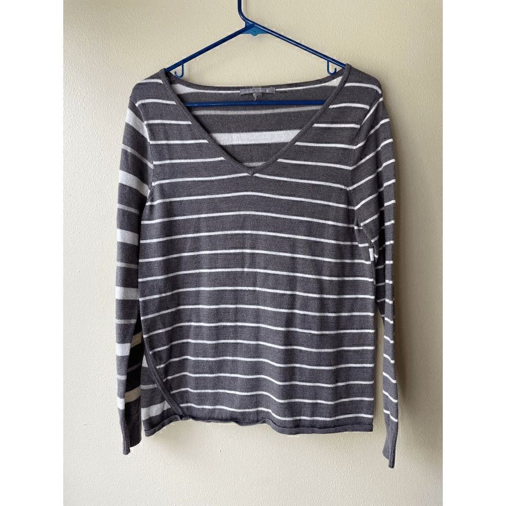 Smartwool Merino Wool Women's V Neck Striped Sweater Size Medium